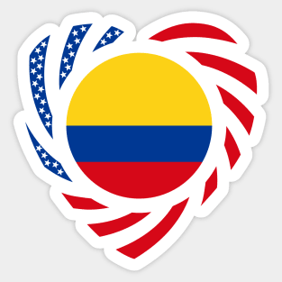 Colombian American Multinational Patriot Flag (Heart) Sticker